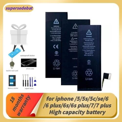 Supersedeba for Iphone 5 Battery 0 Cycle Battery for Iphone 7 for Iphone 5 5s 5c Se 6 6 Plus 6s Plus 7 7 Plus Bateria Cellphones