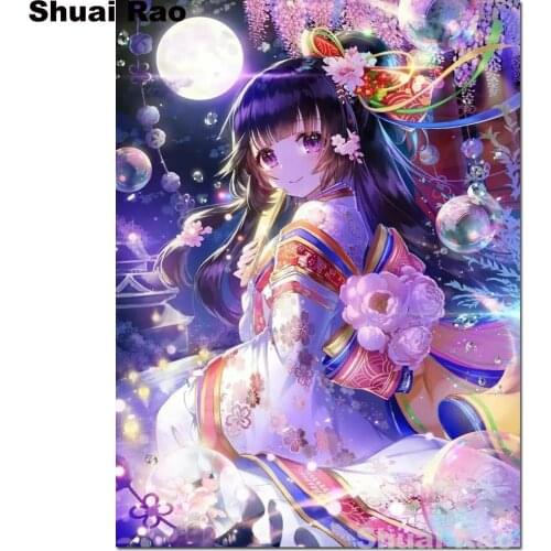 5D DIY Diamond Painting caroon Anime girl Full Square Round Drill Diamond Embroidery japanese elf Diamond Mosaic Home Decor Gift
