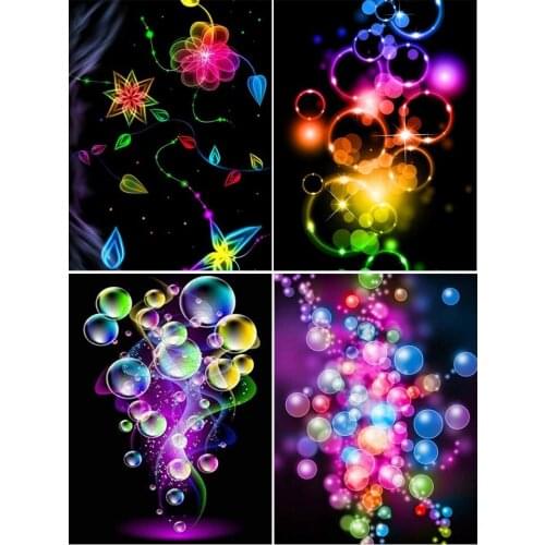 5D DIY Diamond Painting Color Bubble Flowers Cross Stitch Kit Full Drill Square Embroidery Mosaic Art Picture of Rhinestones