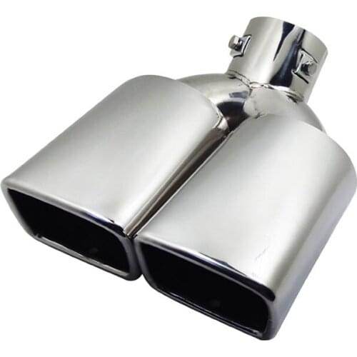 Stainless Steel Bolt-on Exhaust Tip, 6.3cm Inlet, Dual Outlet, 22.5cm Long, Muffler Pipe Exhaust Tip Adapter Connector