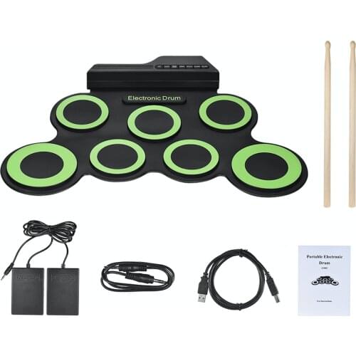Electronic Drum Pad with Drum Sticks Roll-Up Silicone Electric Drum Set Kit Portable For Children and Adult Music Beginner