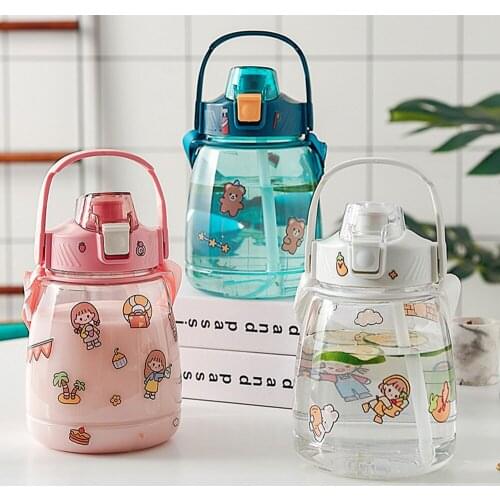1300ml Water Bottle Version of The Super-Large Capacity Cute Straw Cup and Womens Outdoor Fitness Kettle Portable Water Cup
