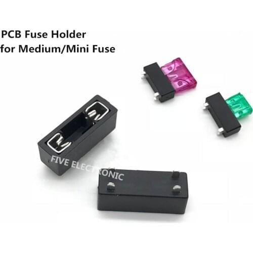 Car/Auto Fuse Holder/Base/Box/Case PCB-Solder-Type with 3A/5A/7.5A/10A/15A/20A/25A/30A/35A/40AMedium/Mini Fuse Blade
