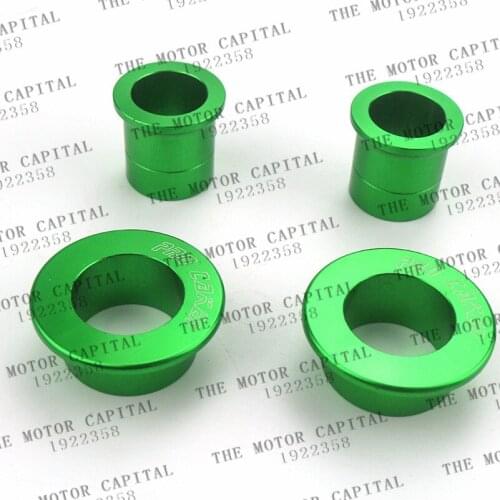 CNC Billet Aluminum Green Front & Rear Wheel Hub Spacer Kit For Kawasaki KX125 KX250 KX250F KX450F Dirt Bike Motocross Racing