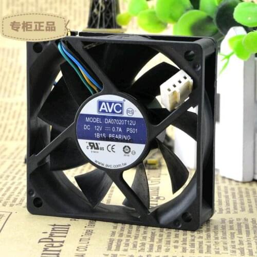 FOR AVC DA07020T12U 7020 12V 0.7A 7cm 4 line temperature controlled large air volume CPU chassis Cooling fan