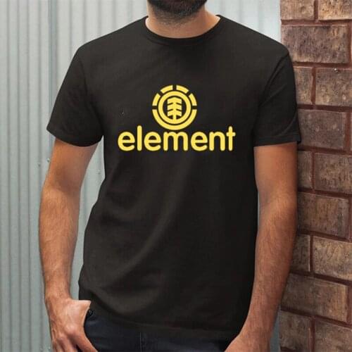 Element Letter Printed T-shirt for Men Summer New Style Cotton Casual Fashion Short Sleeve Tshirt Simple Aesthetic Male Clothes