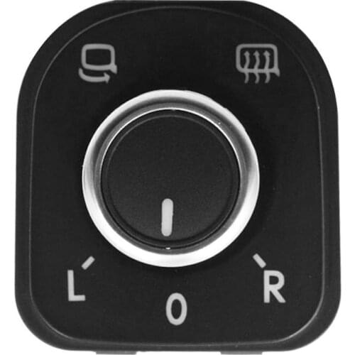 Kkmoon Side View Mirror Rear View Mirror Switch Adjust Plating Control Knob with Heat for VW Golf 5/Sagitar/GTI car styling