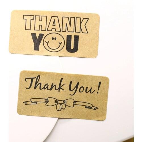 Square Thank you Handmade Cake Packaging Sealing Label Kraft Sticker Baking DIY Gift Stickers 120pcs/lot