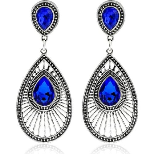 LOVBEAFAS Fashion Bohemian Blue Red Green Acrylic Drop Earrings For Women Jewelry Ethnic Vintage Geometry Long Earrings Brincos