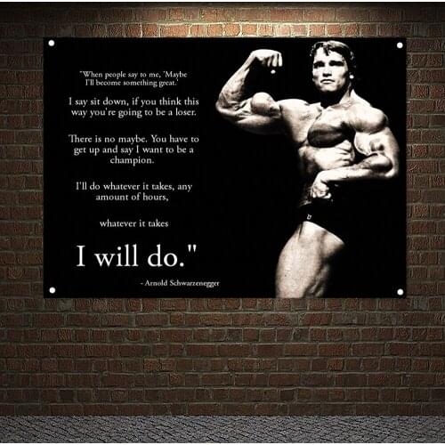 Man Muscular Body Canvas Painting Run Yoga Dumbbells Fitness Poster Wall Hanging Home Decor Workout Inspirational Banners Flags