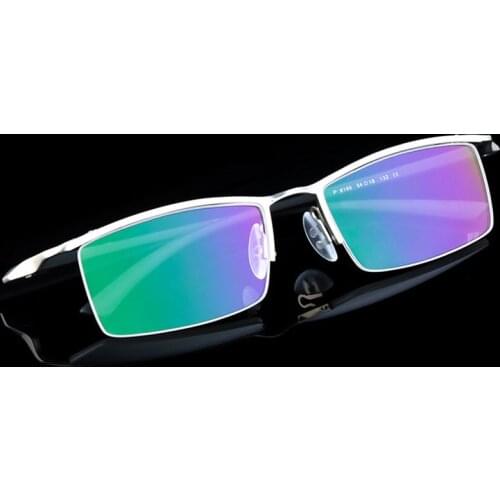 New Arrival Metal Frame Glasses Men Business Style Half Rim Browline Frame Rectangle Spectacles with Spring Hinges