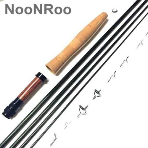 NooNRoo IM8 8ft 6inch 4pc 1wt and 4wt Fly Rod DIY Cambo Kit fast Action fly blank with A Grade Cork Grip Fly fishing rod combo