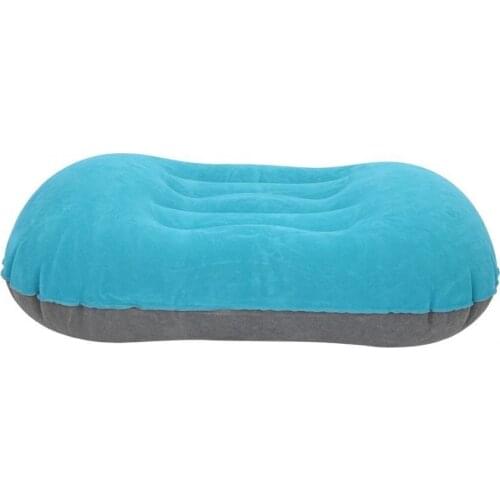 Camping Tent Inflatable Pillow Mat Outdoor Hiking Air Inflatable Pillow Folding Flocking Plane Rest Pillow