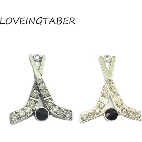 Choose Color First ) 45mm*35mm 10pcs/lot Hockey Rhinestone Pendants For Necklace