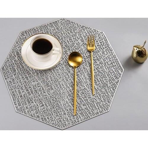 Hollow Insulation Pad Placemats Dining Table Mats Octagonal Hollow Insulation Pad Non-Slip Pad