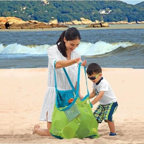 Portable Anti-sand Beach Kids Toy Storage Baby Mesh Bag Toys Drawstring Backpack Sundries Bag Bathroom Waterproof bag
