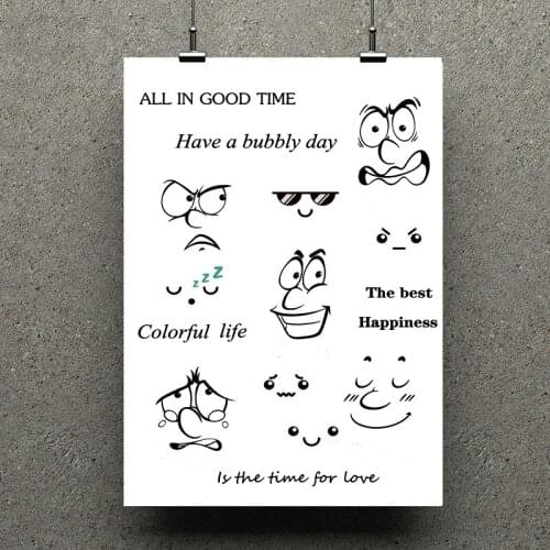 AZSG Multiple expressions Clear Stamps For Scrapbooking DIY Clip Art /Card Making Decoration Silicone Stamps Crafts