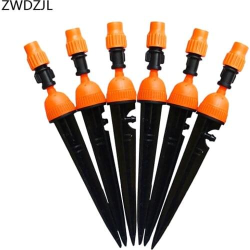 Irrigation Adjustable Atomizing nozzle Drippers Sprinkler water mist sprinkler barbed 1/4" Drip System adapter 2pcs