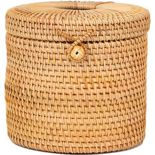Rattan Handmade Tissue Box Drawer Case Vine Roll Shelf Toilet Paper Cover Dispenser Desktop Storage Box For Home Hotel Office