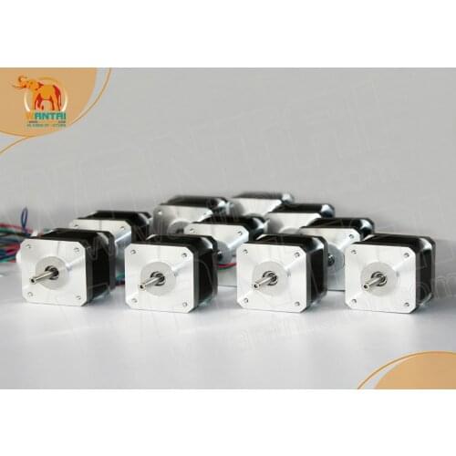 10PCS Wantai Stepper Motor 42BYGHW208 CNC 3D Makebot, reprap Printer, Laser Nema17, 12VDC, 2800g.cm, 34mm, 4-Lead,1.8 degree