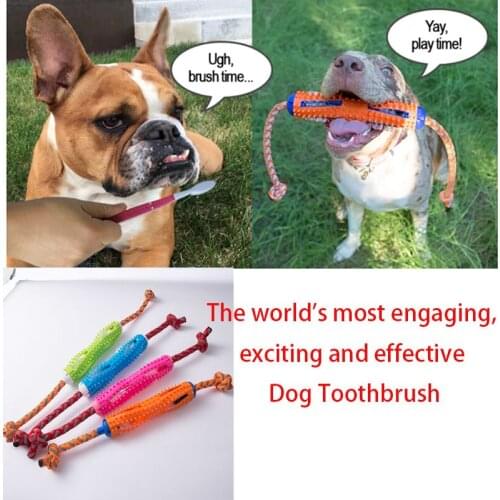 Pet Dog Toothbrush Chew Toy Doggy Brush Stick Soft Rubber Teeth Cleaning Toothpaste for Dogs Pets Effective Dog Toothbrush Toys