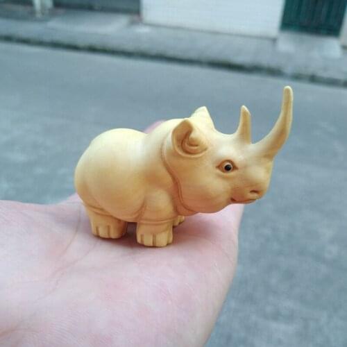 Animal statues Wood carving elephant, rhino, hippo animal. Three representative animals of Africa(A354)