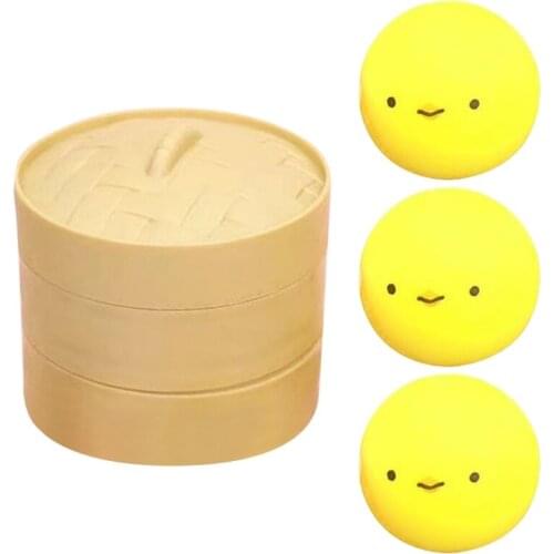 Portable Steam Stuffed Bun Toy Soft Rubber Anti-Stress Gadget Novelty Toy Steam Stuffed Bun Toy Squishy Steam Bun Toy