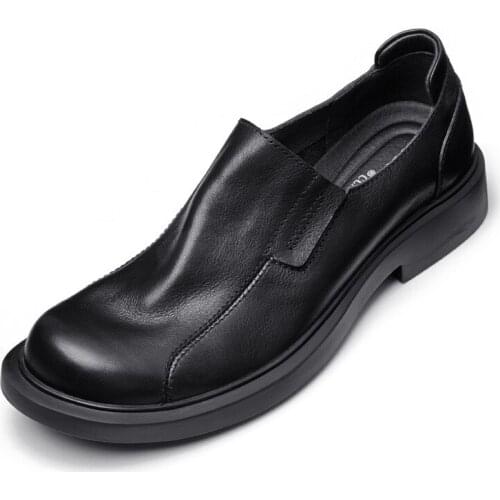 Spring autumn Men Handmade Shoes High Quality Genuine Leather Fashion Business Casual Dress Shoes Men Soft Bottom Cowhide Summer