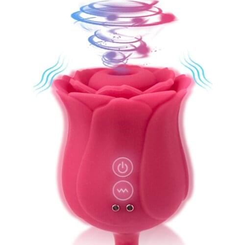 Rose Shape Vibrator Vaginal Clitoral Sucker Stimulation Vibrators Female Massager Erotic Nipple Oral Sucker Sex Toys For Women