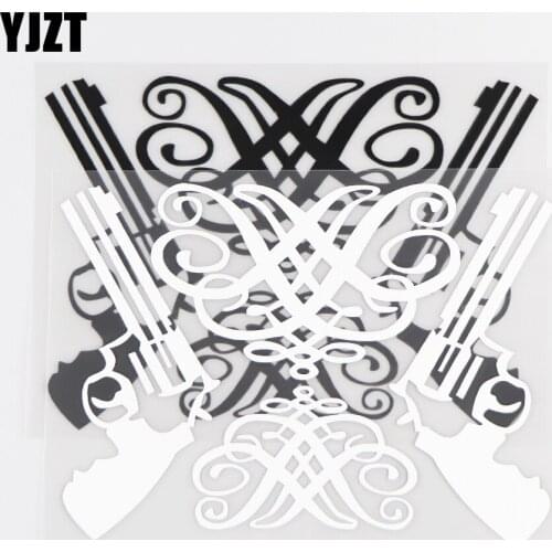 YJZT 12.1×15.0CM Creative Art Car Stickers Personalized Vinyl Window Decorative Patterns Exquisite Revolver 20C-0043