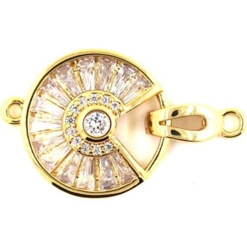 Clasps For Jewelry Making Fastening Accessories 925 silver plating Cubic Zirconia Clasps For DIY Pearls Necklace Bracelet Clasp