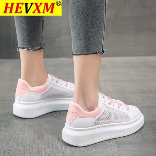 2021 Spring and Summer White Casual Flat Shoes Female Lace-up Simple Classic Breathble Pu Shoes Women Sneakers Zapatos De Mujer