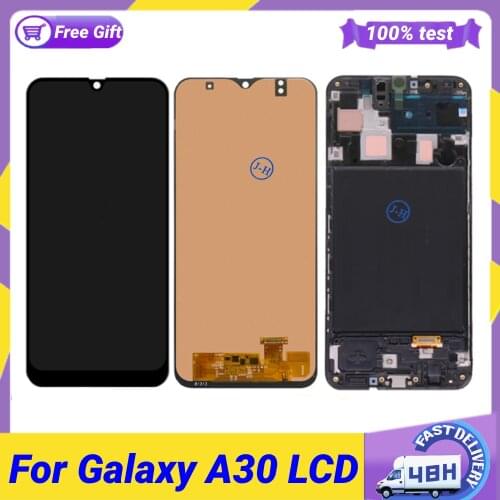 6.4" For Samsung Galaxy A30 A305 Lcd Display Touch Screen Digitizer Assembly Parts For Samsung A30 A305 With Frame