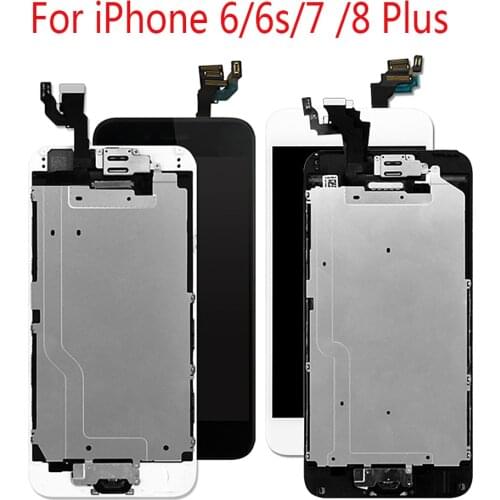 Full Assembly LCD Display For iPhone 5 5s 6s 7 8 Plus LCD Touch Screen Digitizer Assembly+Home Button Front Camera Complete LCD