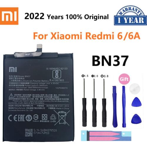 100% Original Xiao mi Battery BN37 3000mAh For Xiaomi Redmi 6 Redmi6 Redmi 6A High Quality Replacement Phone Batteries