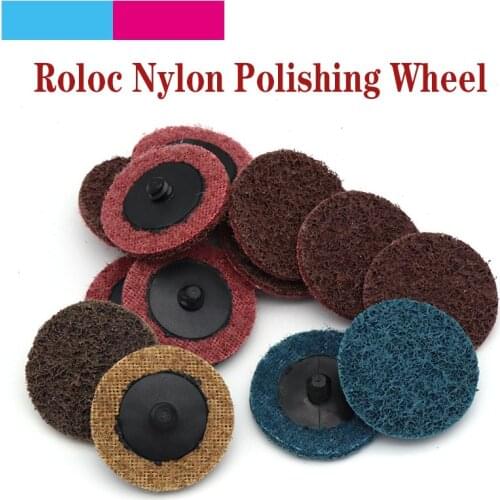 15pcs 2inch Roloc Sanding Disc 50mm Polishing Buffing Pad Wheels for Metal Surface Prep Strip Grind Burr Rust Paint Woodworking