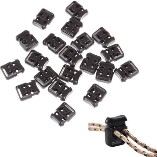 20pcs/lot Shoes Accessories Toggle Clip Stopper Plastic Black Cord Lock For Bags Wholesale