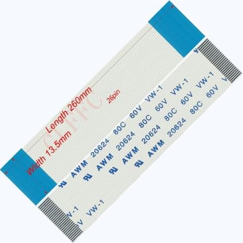 26pin 0.5pitch 260mm-1500mm A-type Flexible Flat Cable FFC awm 20624 ROHS for TTL LCD DVD Computer