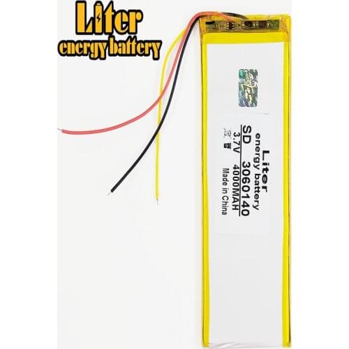 3 line 3.7V,4000mAH,3060140 PLIB; polymer lithium ion / Li-ion battery for tablet pc,power bank,cell phone,speaker