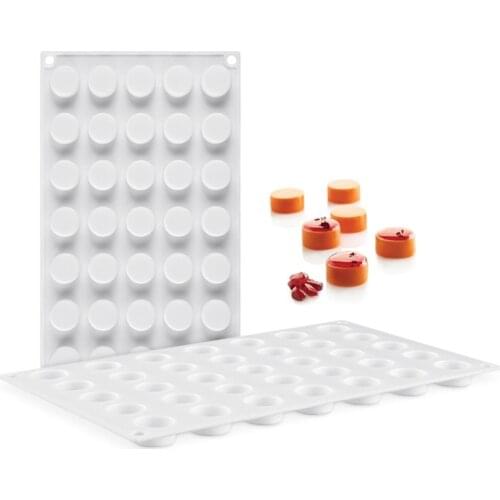 35-hole small cylindrical silicone cake mould 3d bread Mousse cake mold pastry baking molud for cake decoration