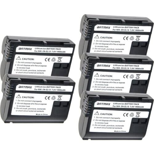 5Pcs/lot EN-EL15 EN EL15 ENEL15 Camera Battery pack for Nikon D600 D610 D600E D800 D800E D810 D7000 D7100 d750 V1 MH-25