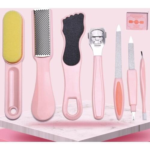 8 in 1 Professional Foot Care Kit Pedicure Tools Set Stainless Steel Foot Rasp Foot Dead Skin Remover Clean Toenail Care Kit