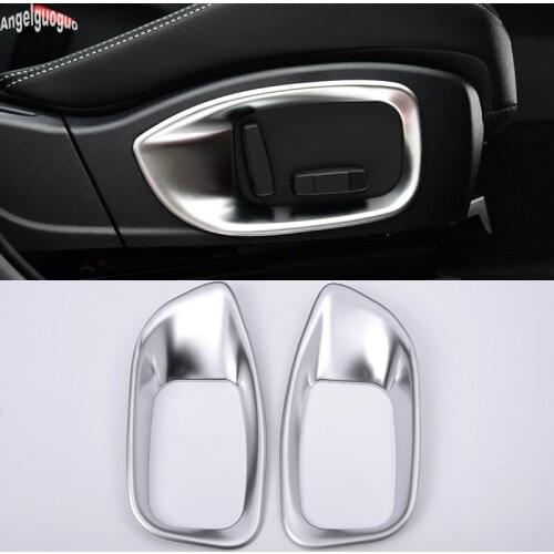 Angelguoguo ABS Chrome Car Seat Control Button Side Frame Cover Stickers Car-styling For Jaguar XE XF F-pace F pace accessories