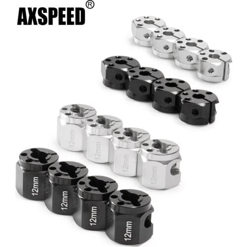 AXSPEED 4Pcs Aluminum Wheel Hub Hex Hexagon Adapter 8/12mm Thickness for Axial SCX10 Wraith Traxxas TRX-4 1/10 RC Crawler Car