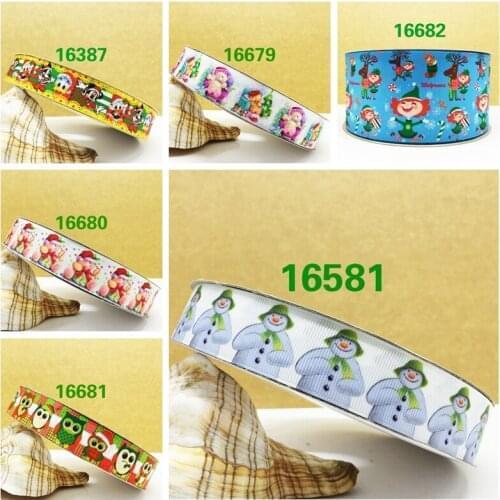 Free shipping 50 yard Christmas printed grosgrain ribbon 16581