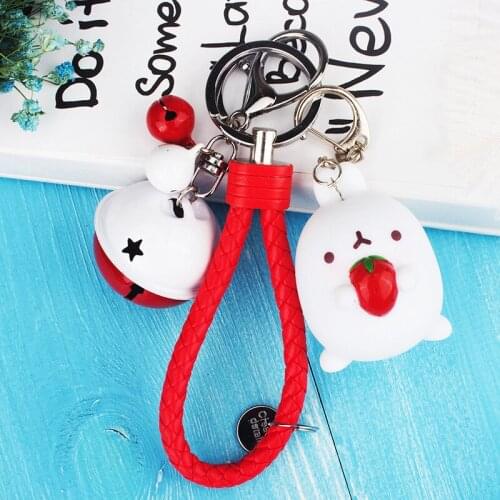 3D Potato Rabbit Macaron Bunny key chain Ring Gifts for Kids Car Keychain Holder Pendant Diy Handmade Gift