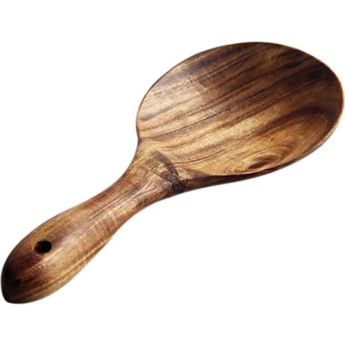 Teak Wood Spoon Natural Solid Wood Rice Spoon Wooden Rice Paddle Big Potato Serving Spoon Wooden Kitchen Utensils