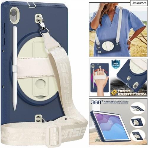 For Lenovo Tab M10 HD 2nd Gen 10.1 TB X306F/X Kids Case Full Body Shock Proof Stand Cover for Tab M10 FHD Plus X606F/X + Strap