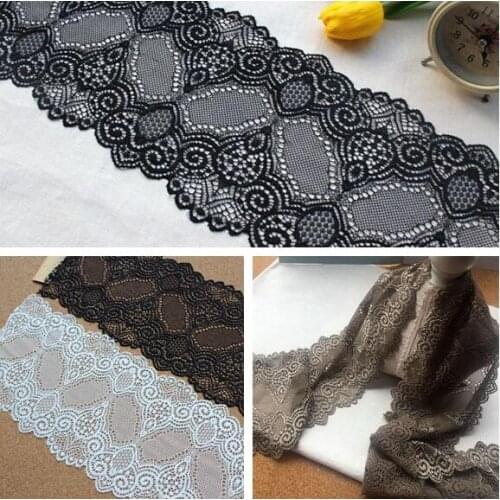 1 Meter Black White Coffee Stretch Elastic Lace Trim For DIY Clothing Accessories Sewing Applique French Net Elastic Lace Trim