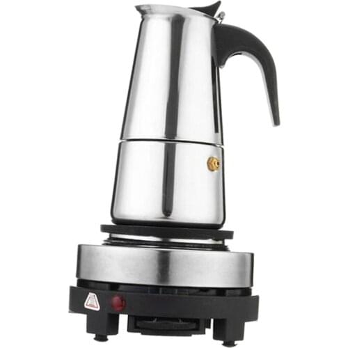 EU Plug Espresso Moka Stove Top Stainless Steel Percolator Coffee Pot